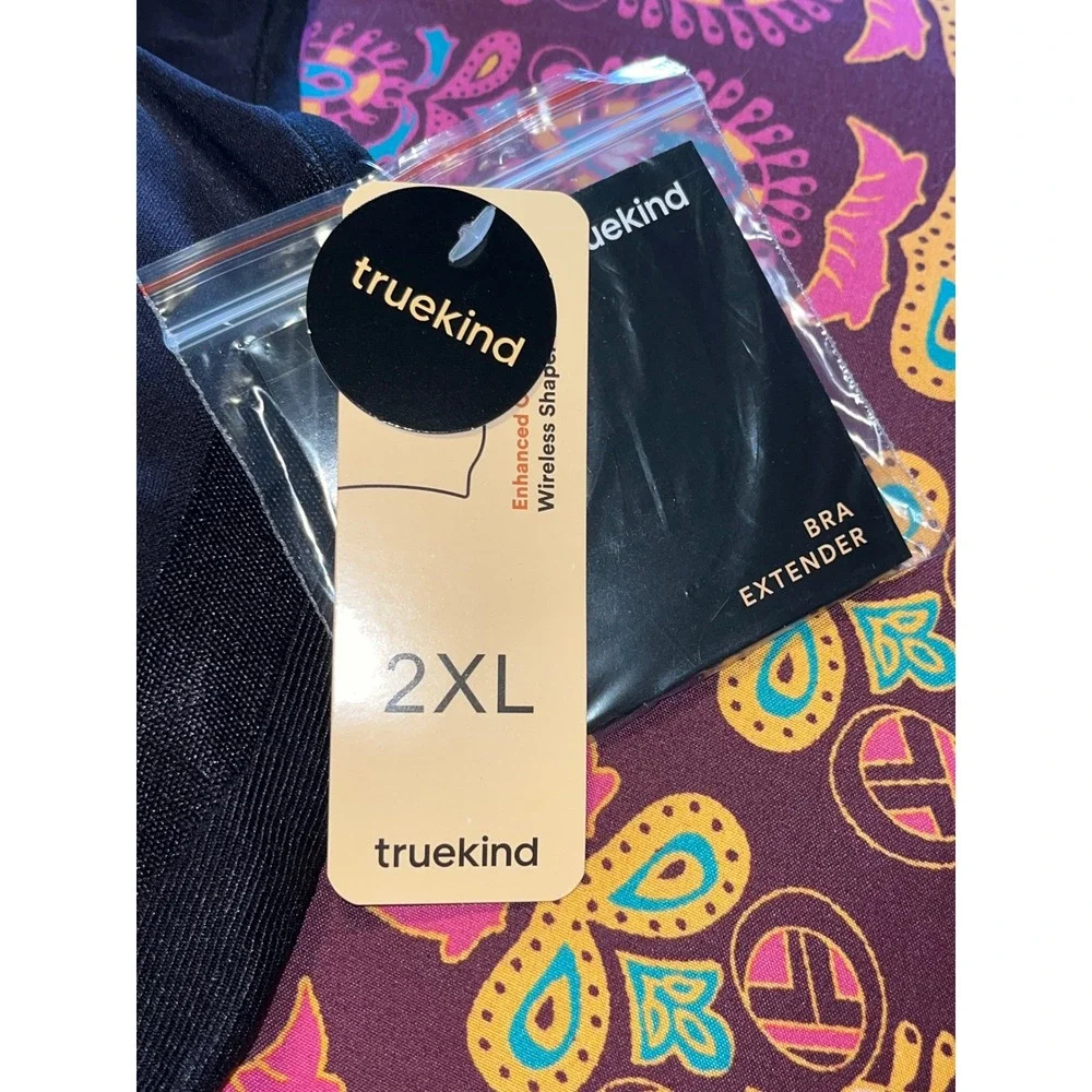 Truekind Daily Comfort Wireless Shaper Bra Black 2XL New with Extender 10023 - Picture 7 of 7